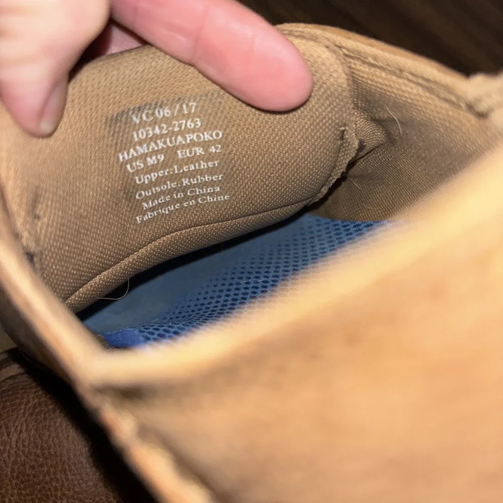 Olukai Men 9 Hamakua Poko Shoes 42 Brown Leather Casual *read Added Foam Insoles